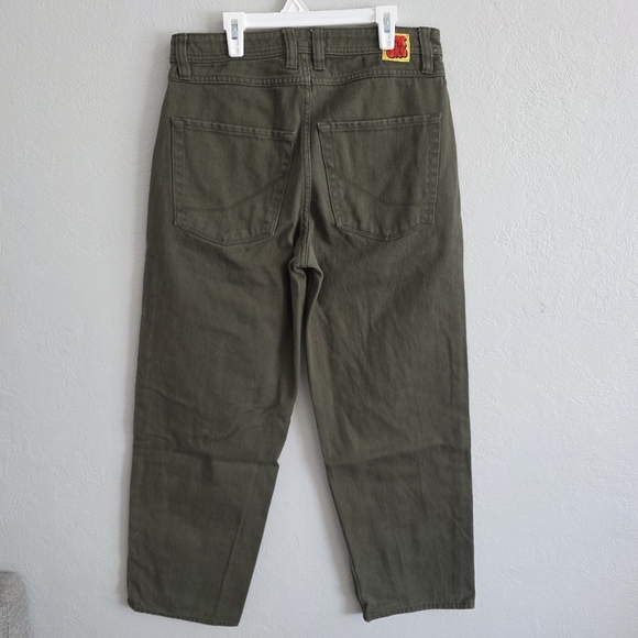 Empyre Mens Relax Green Denim Jeans Cotton Straight Leg 5 Pockets Zip Fly Sz 30 - Picture 5 of 10